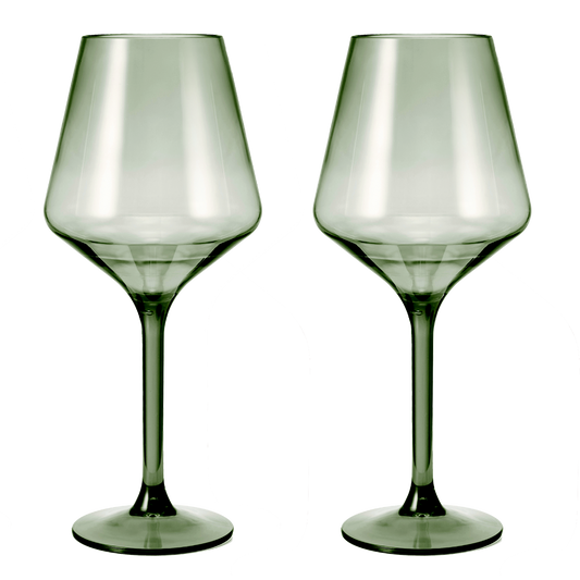 Saint Tropez Acrylic Stemmed Wine Glassware, Set of 2