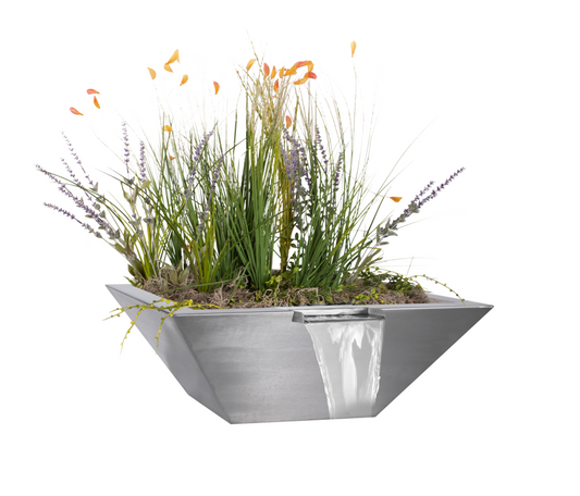 Maya Planter and Water Bowl - Stainless Steel