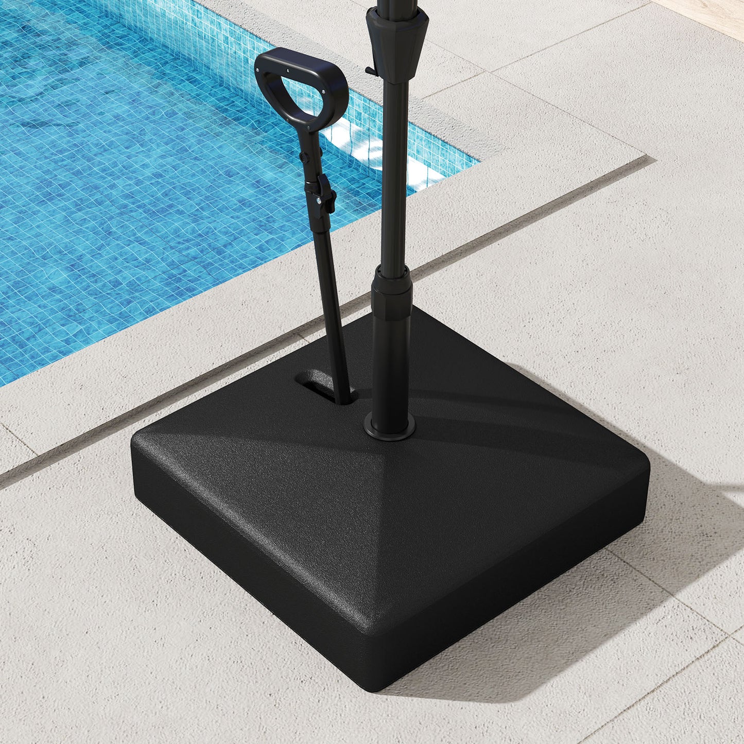 Mobile Patio Umbrella Base Water Sand Fillable Market Table Umbrella Stand with 3 Wheels