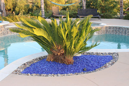 Ocean Blue Fire Glass Medium Size (1/2"-3/4") - 25 LBS