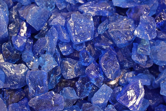 Ocean Blue Fire Glass Medium Size (1/2"-3/4") - 25 LBS