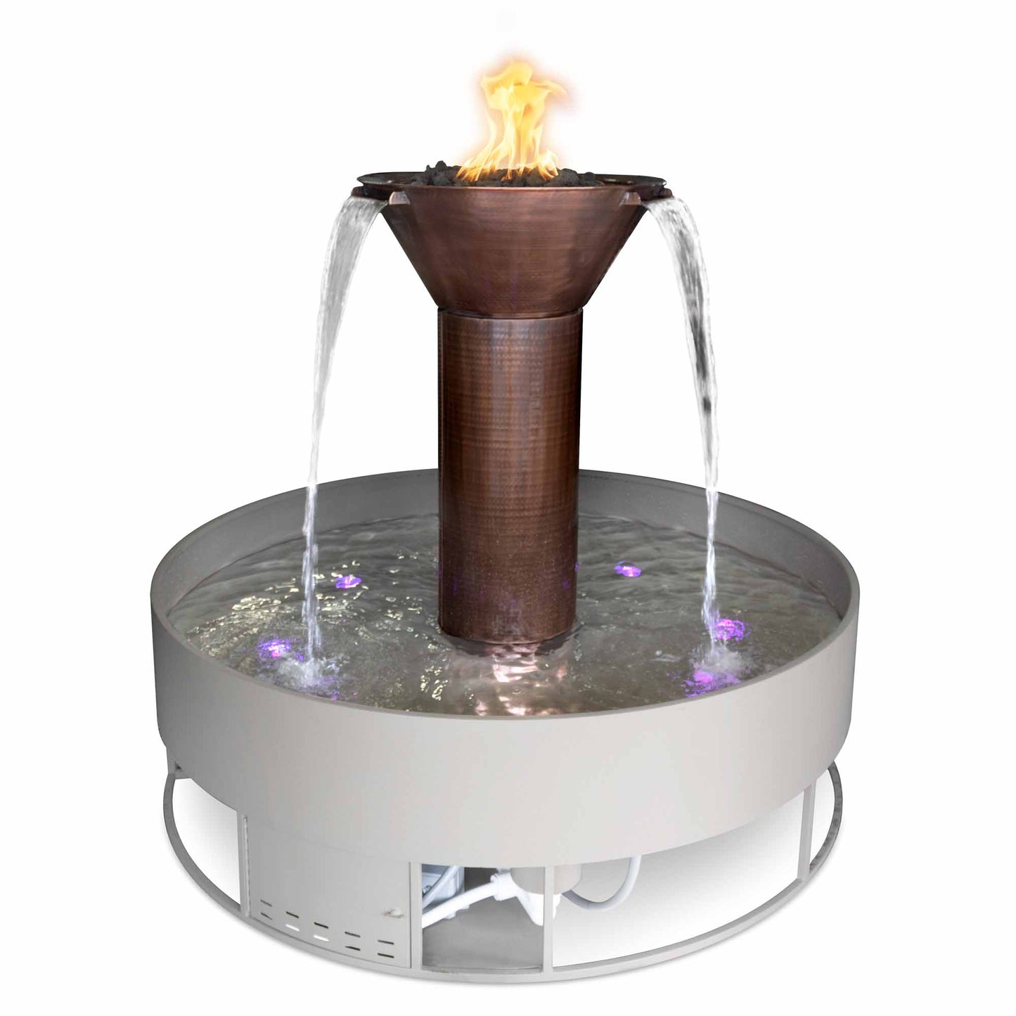 72" Round Olympian Fire and Water Fountain - 3 Way Spill - Match