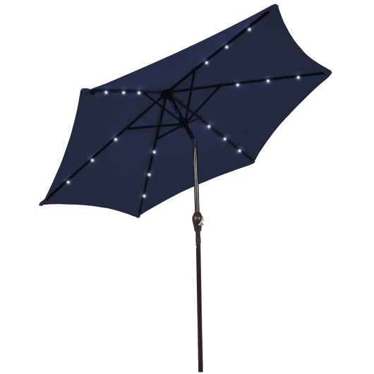 10 Feet Outdoor Patio umbrella with Bright Solar LED Lights - Dark Blue