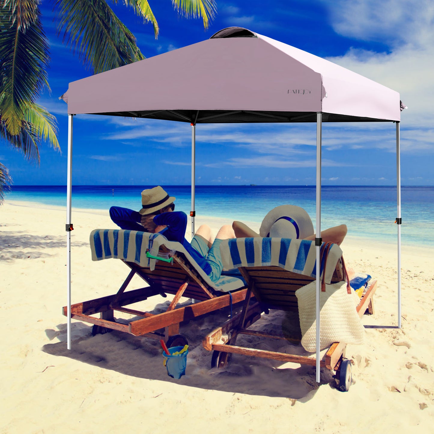 6.6 x 6.6 Feet Outdoor Pop-up Canopy Tent with Roller Bag