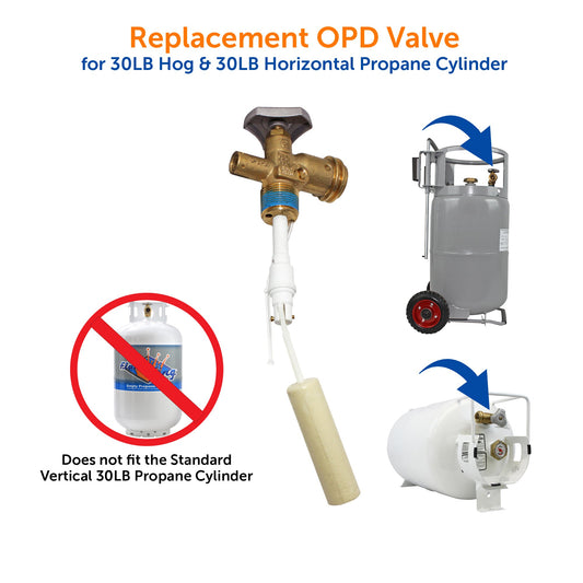 Flame King 30lb OPD Valve For Hog or Horizontal Propane Cylinder