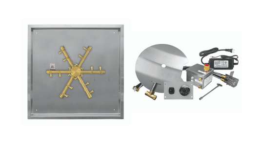 Pro-Series Brass Square Burning Spur Pan - Electronic Ignition