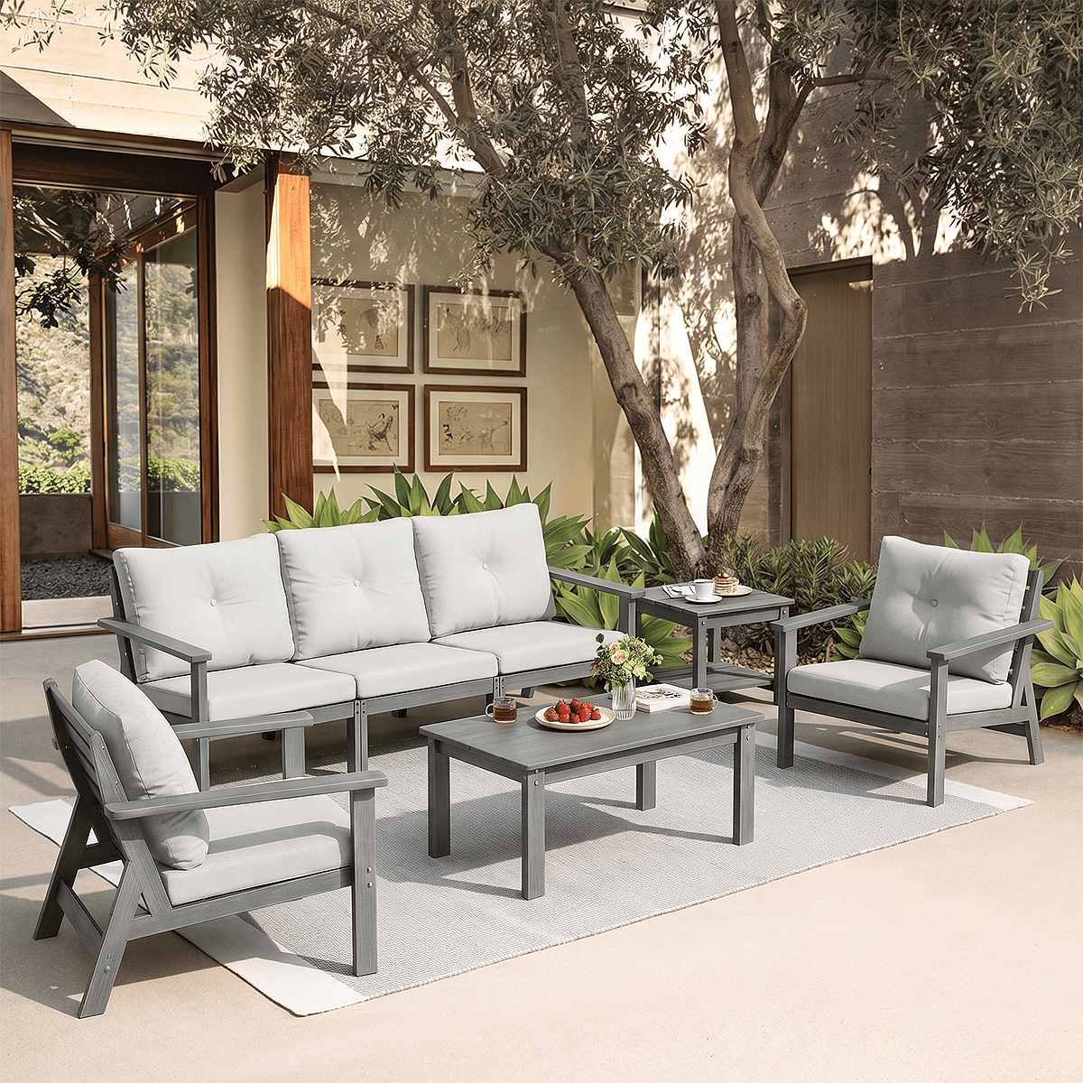 Corex HDPE Outdoor Sectional Sofa, 7-Piece
