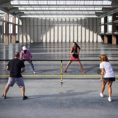 22 FT Portable Pickleball Net with 6 Lockable Wheels and Carry Bag