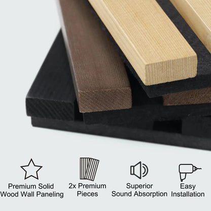Luxury Natural Oak Acoustic Solid Wood Slat Wall Panels ( 2 Panels Per Box）
