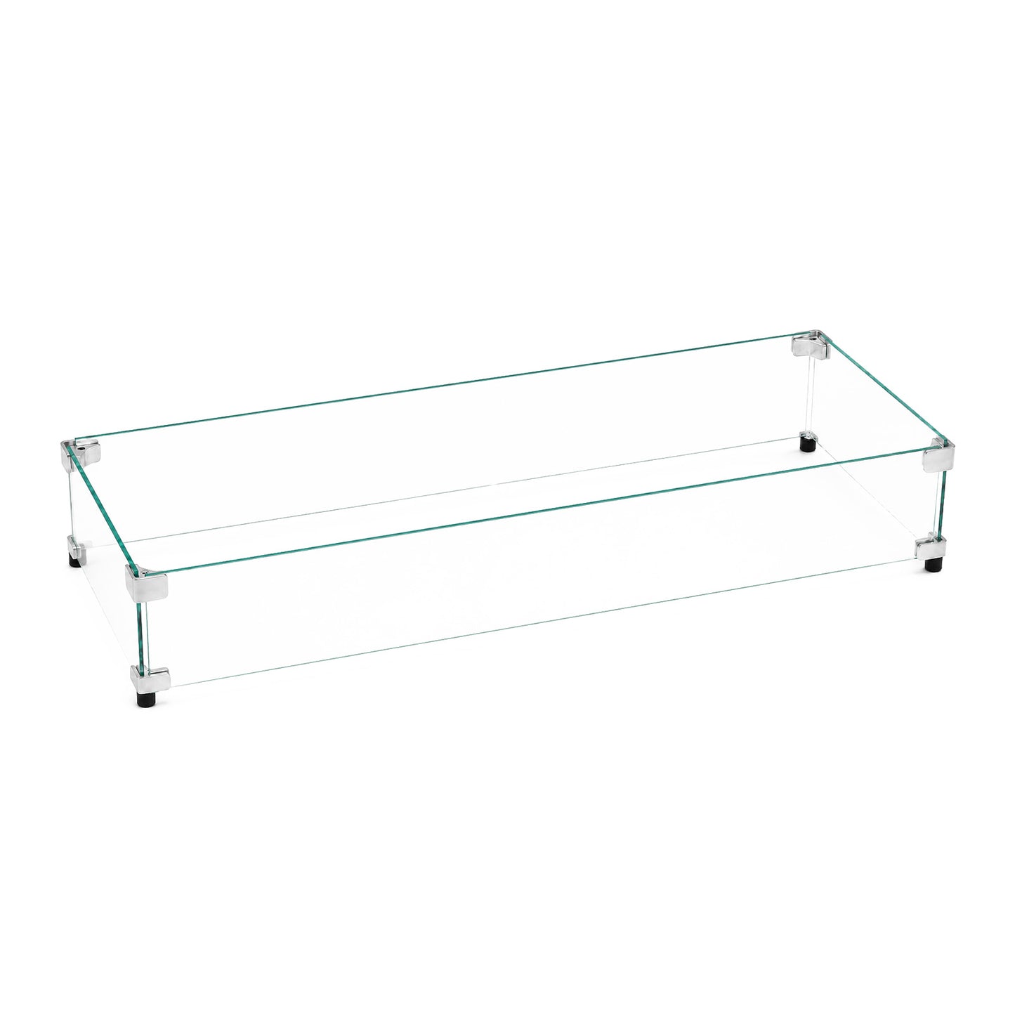 Premium Rectangular Tempered Glass Wind Guard for Fire Pits and Fire Bowls