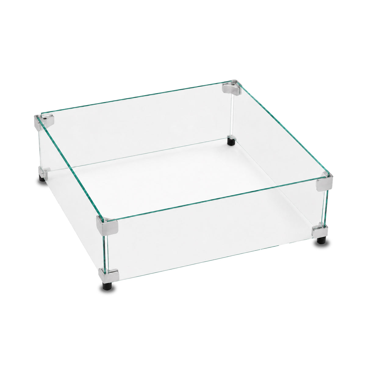 Premium Square Tempered Glass Wind Guard for Fire Pits and Fire Bowls