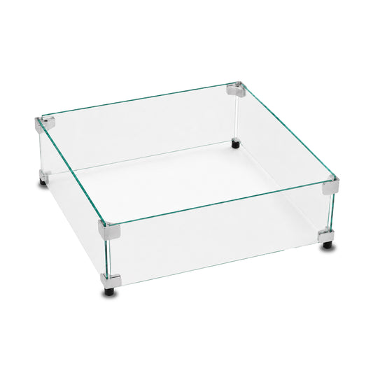 Premium Square Tempered Glass Wind Guard for Fire Pits and Fire Bowls