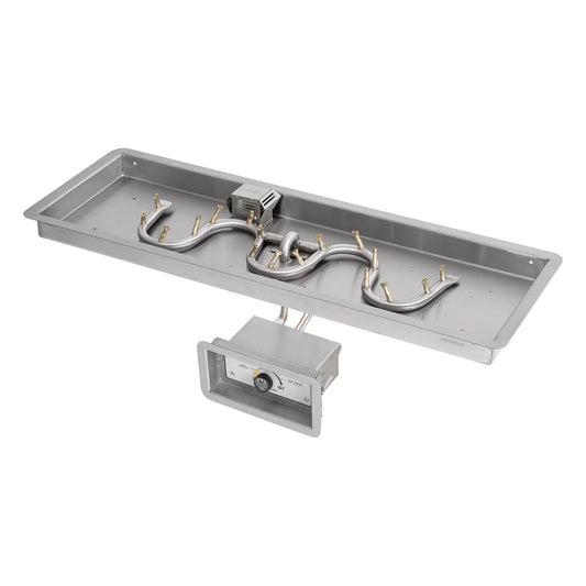 Rectangular Drop In Pan and Switchback Stainless Steel Bullet Burner
