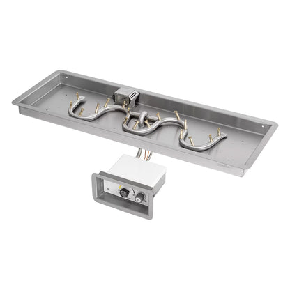 Rectangular Drop In Pan and Switchback Stainless Steel Bullet Burner