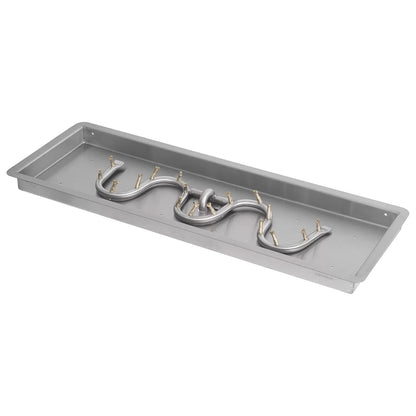 Rectangular Drop In Pan and Switchback Stainless Steel Bullet Burner
