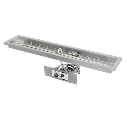 Rectangular Raised Lip Drop In Pan and Linear Stainless Steel Bullet Burner