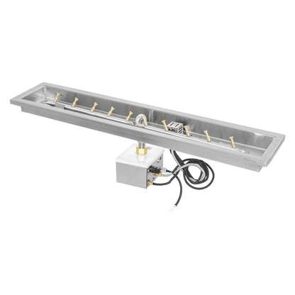Rectangular Raised Lip Drop In Pan and Linear Stainless Steel Bullet Burner