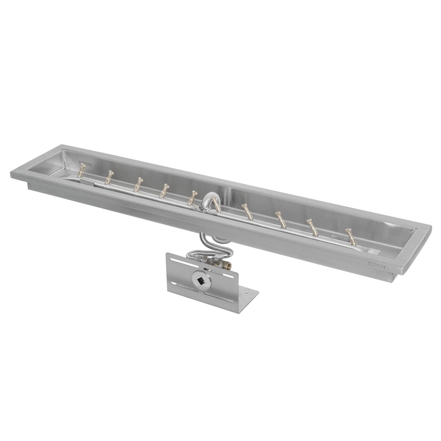 Rectangular Raised Lip Drop In Pan and Linear Stainless Steel Bullet Burner