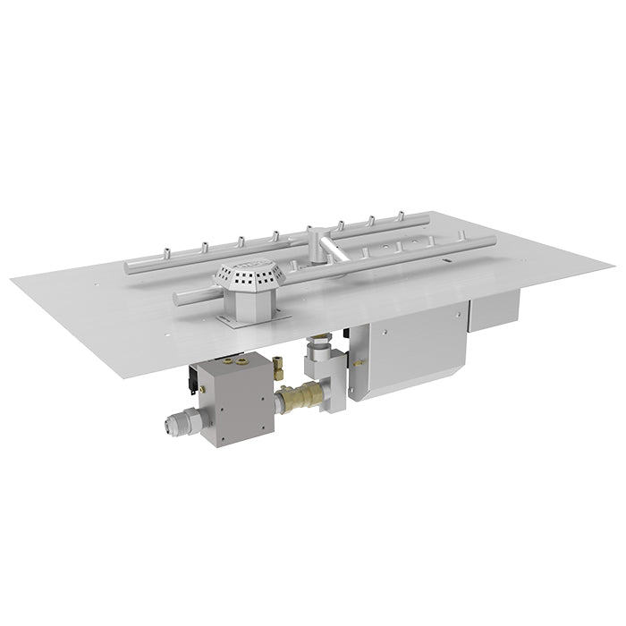 Rectangle Flat Pan and H Burner Fire Pit Inserts - Electronic Ignition