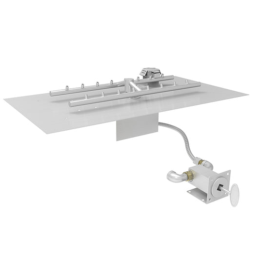 Rectangle Flat Pan and H Burner Fire Pit Inserts - Match Lit Ignition