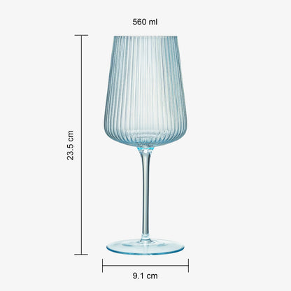 Monet Ribbed Stemmed Wine Glassware, Set of 6
