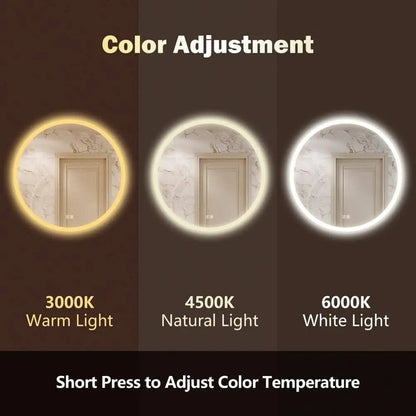 Round Backlit LED BATHROOMS Vanity  Mirrors with Dimmable Lights
