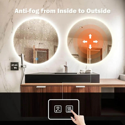 Round Backlit LED BATHROOMS Vanity  Mirrors with Dimmable Lights