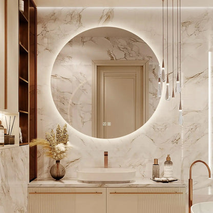Round Backlit LED BATHROOMS Vanity  Mirrors with Dimmable Lights