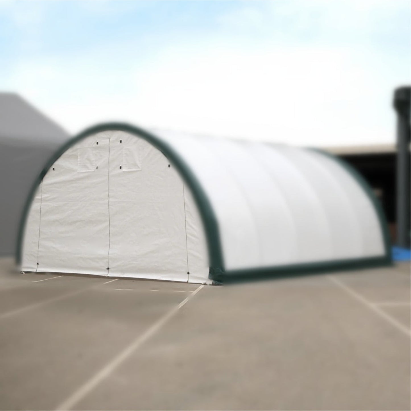 Front/Rear Panel with Zipper Door for W 20FT x H 12FT Storage Shelter