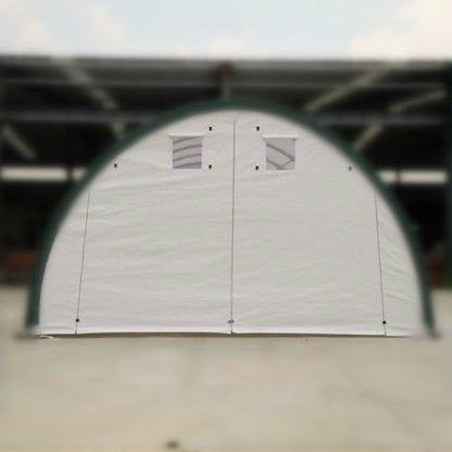 Front/Rear Panel with Zipper Door for W 20FT x H 12FT Storage Shelter
