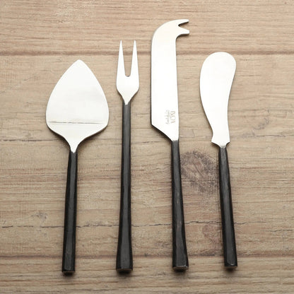 SUNDANCE BLACK Cheese Spreader and Knife 4 PC. SET