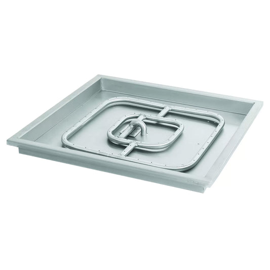 Raised Lip Square Drop In Pan & Square Stainless Steel Burner