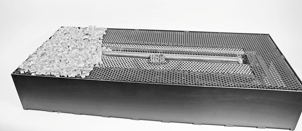 36" Bedrock Vented Contemporary Linear Drop In Pan and Burner