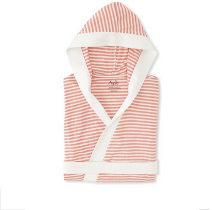 Seaside Serenity Stripe Organic Hooded Short Robe