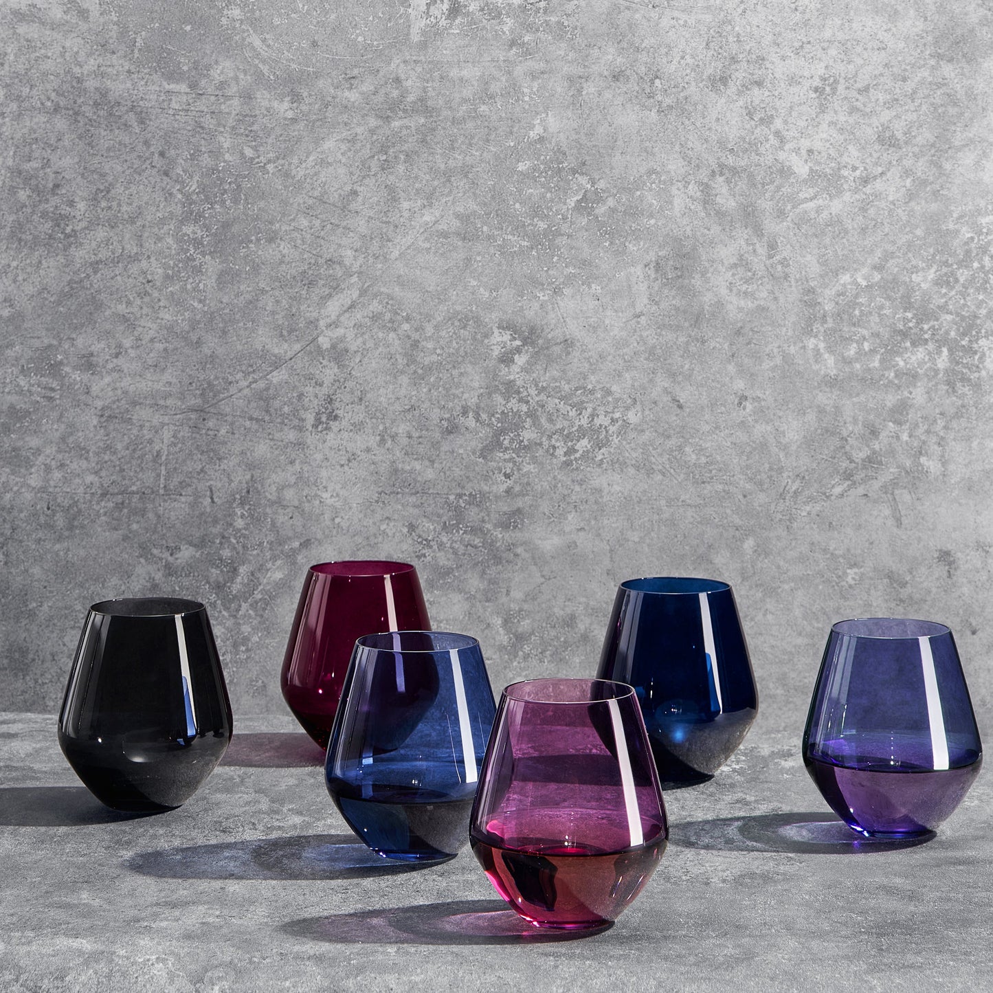 Fortuna Stemless Wine Glassware, Set of 6