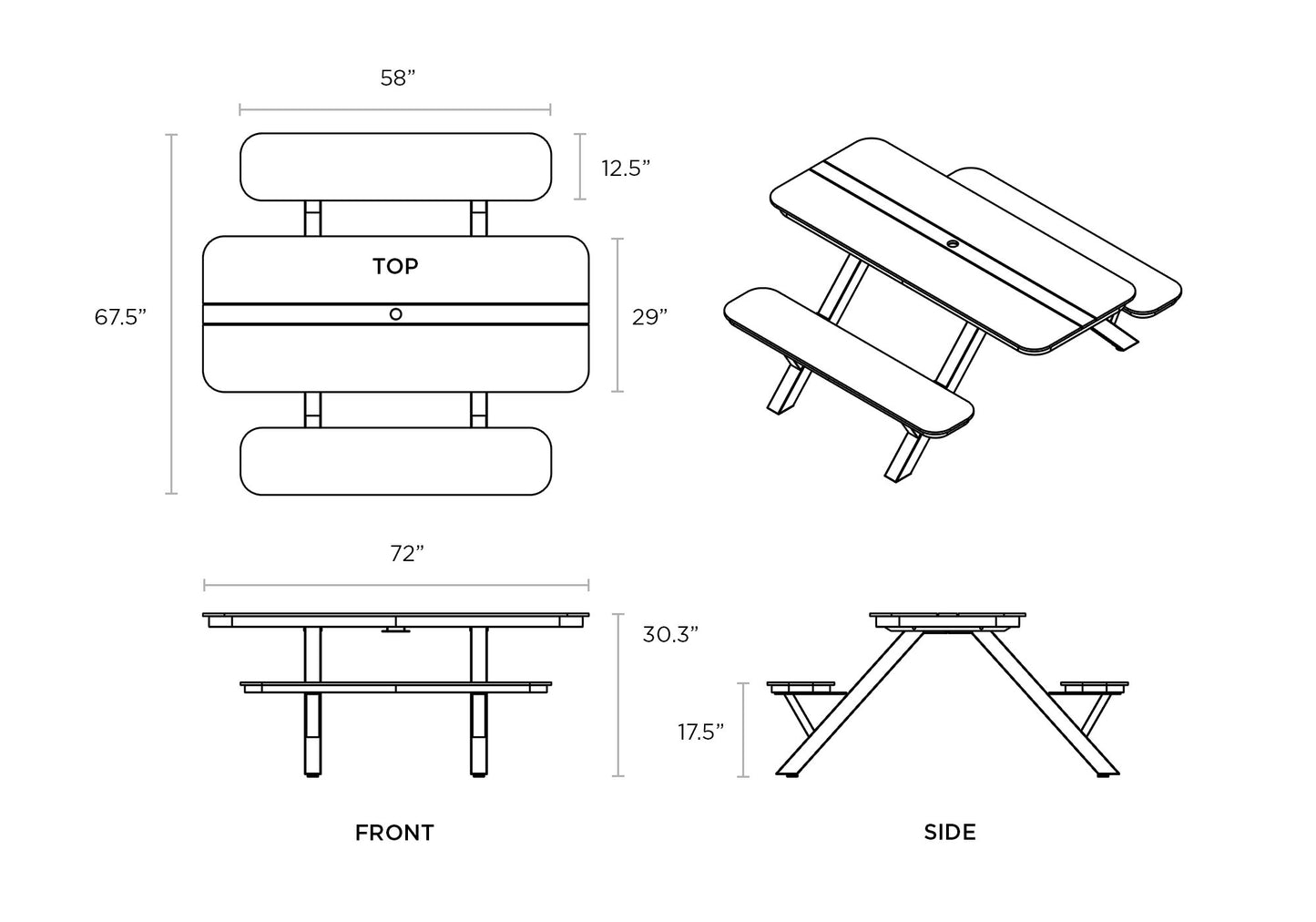 Shaka Picnic Table