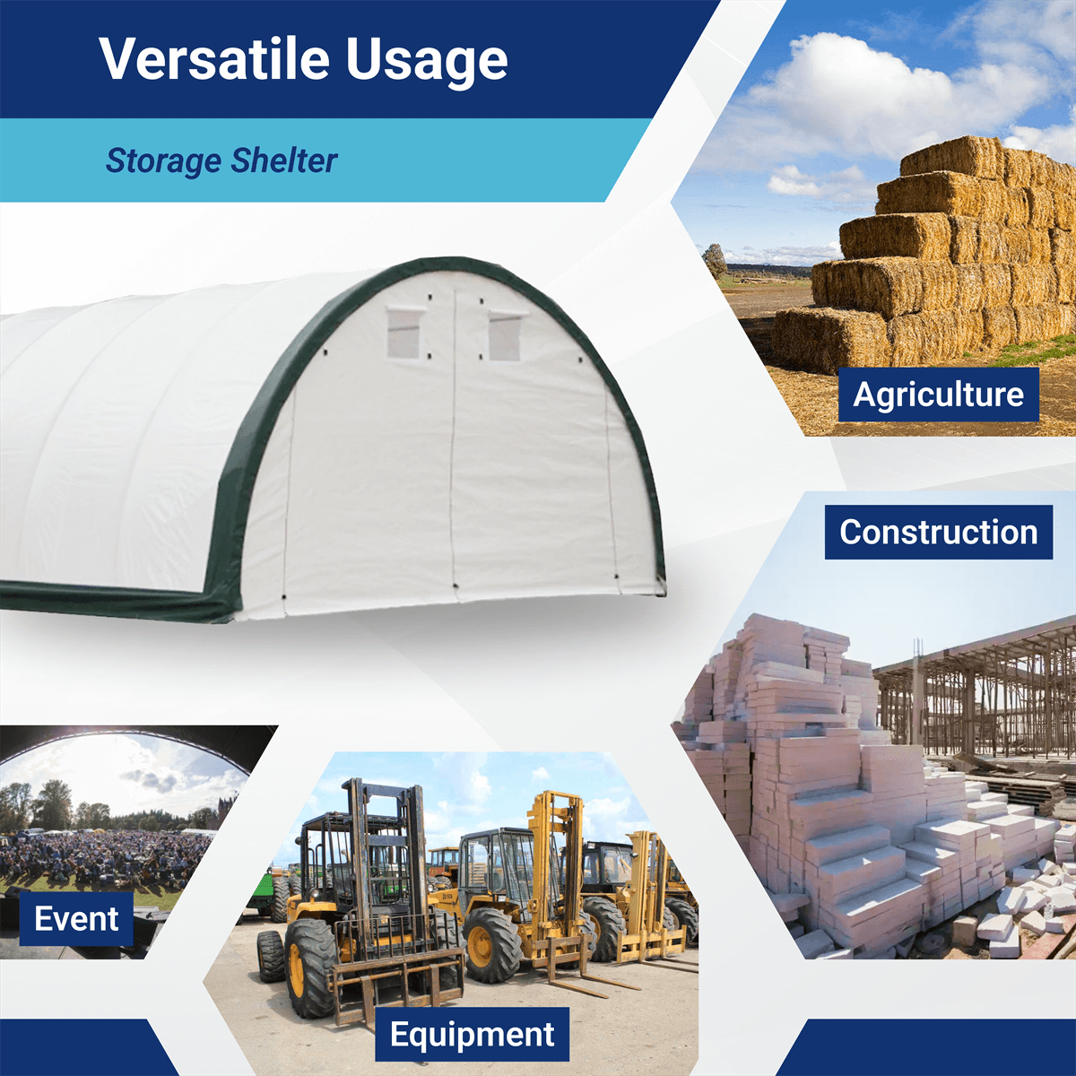 W 20FT x L 30FT x H 12FT Single Truss Storage Shelter, Reinforced Series