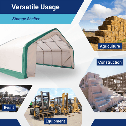 W 20FT x L 40FT x H 12FT Single Truss Storage Shelter