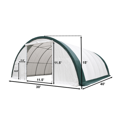 W 30FT x L 40FT x H 15FT Single Truss Arch Storage Shelter