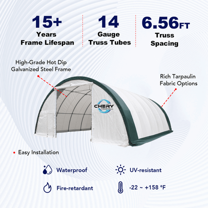 W 30FT x L 85FT x H 15FT Single Truss Arch Storage Shelter