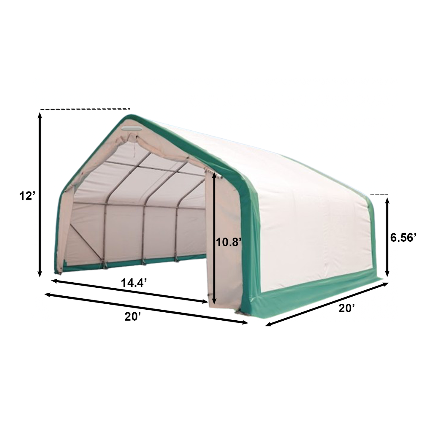W 20FT x L 20FT x H 12FT Single Truss Storage Shelter