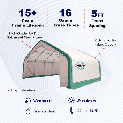 W 20FT x L 40FT x H 12FT Single Truss Storage Shelter