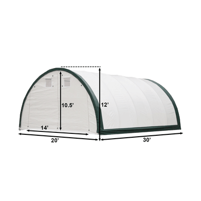 W 20FT x L 30FT x H 12FT Single Truss Arch Storage Shelter