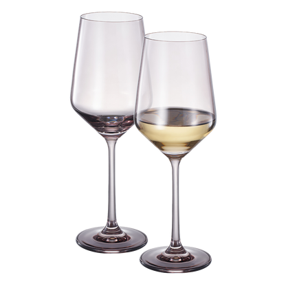 Tonal Stemmed Wine Glassware, Smoke Grey, Set of 2