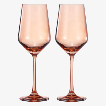 Tonal Stemmed Wine Glassware, Burnt Orange, Set of 2