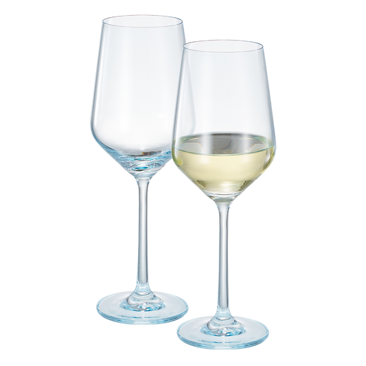 Monet Stemmed Wine Glassware, Blue, Set of 2