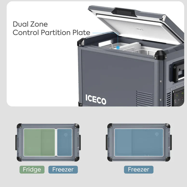 ICECO Dual Zone Portable Freezer - Gray