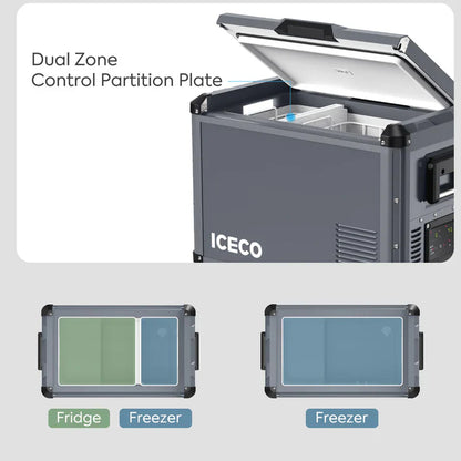 ICECO Dual Zone Portable Freezer - Gray