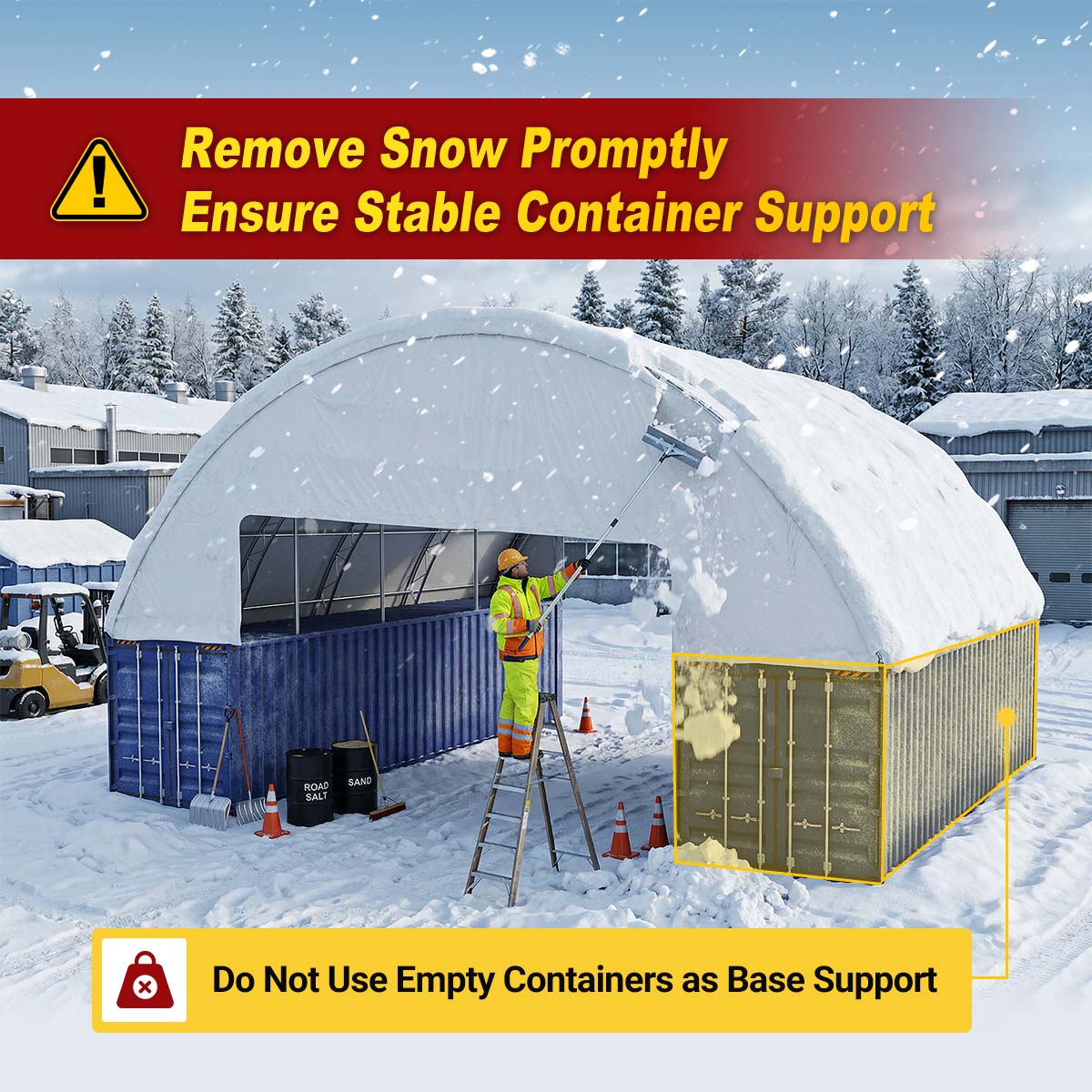 60FT x 40FT x 15FT Double Truss Container Canopy Shelter