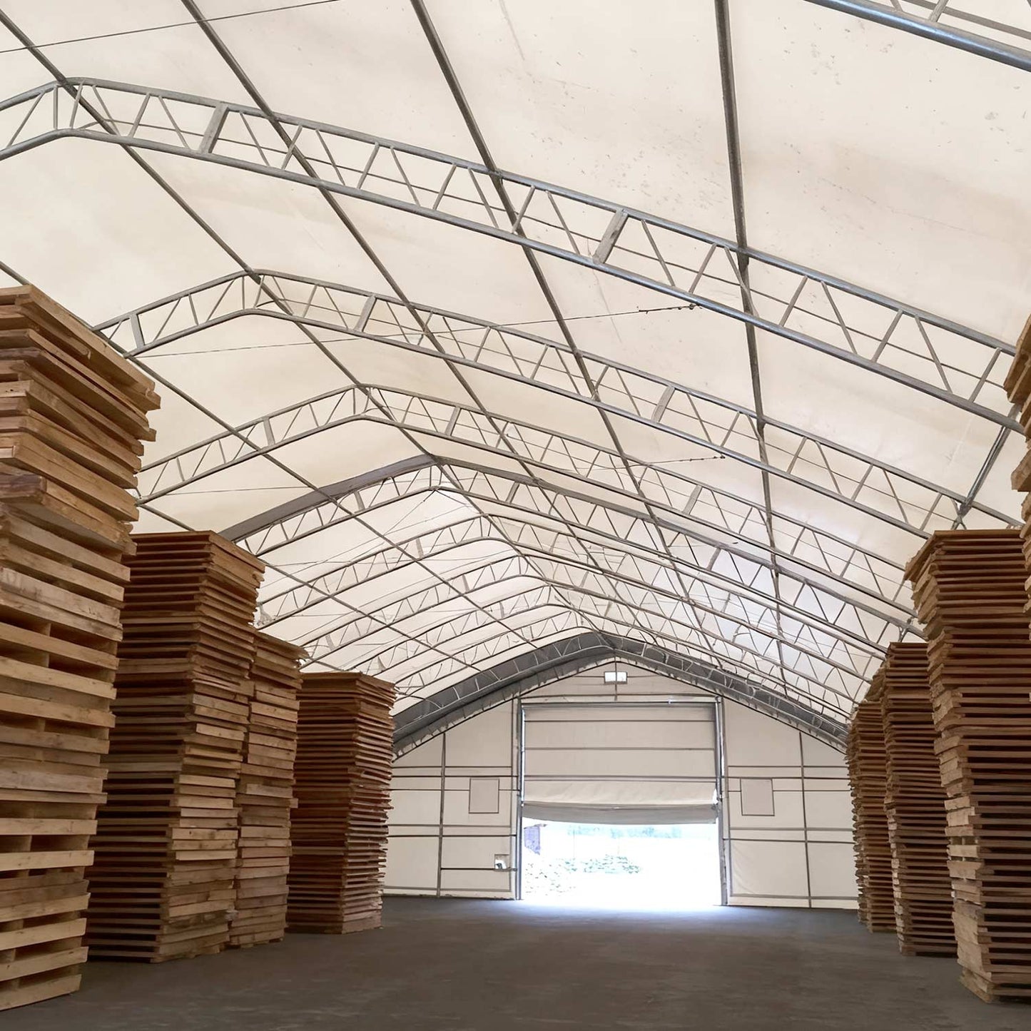 W 50FT x L 80FT x H 23FT Double Truss Storage Shelter